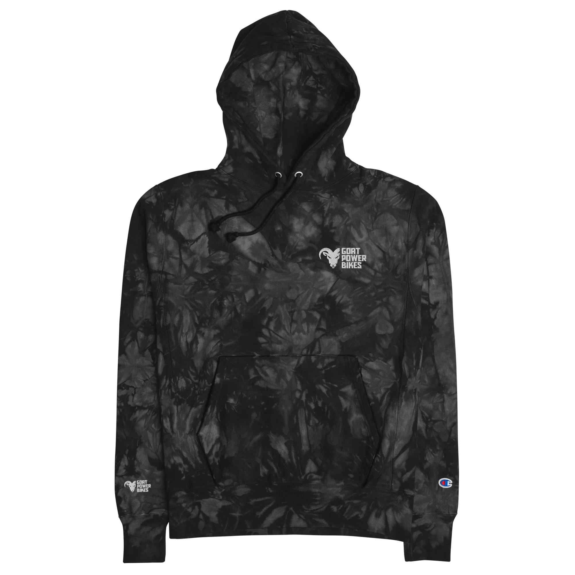 Unisex Champion Tie-Dye Hoodie - White Embroidery - Image 3